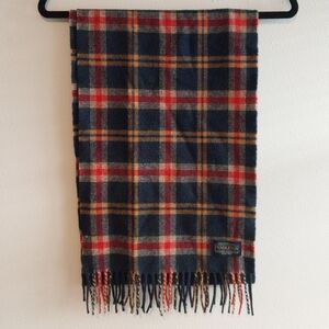 Pendleton Whisperwool Made in Italy Blue and Red Muffler Wool Scarf